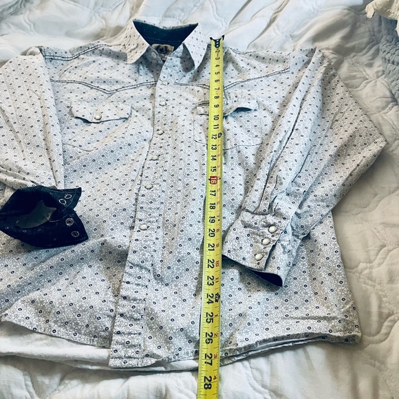 U.S. Western Shirt White with Black Pattern Pearl Snap Buttons Size XL - Picture 7 of 9